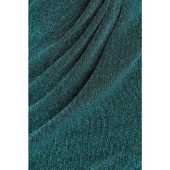 Lulus Destined to Dance Shiny Teal Blue Ruffled Bodycon Mini Dress - XS NWT - Picture 7 of 9
